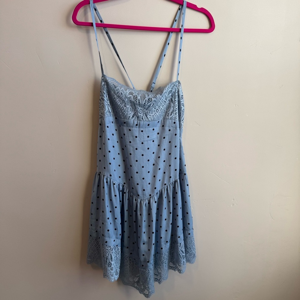 Free People Blue Polka Dot Slip Dress